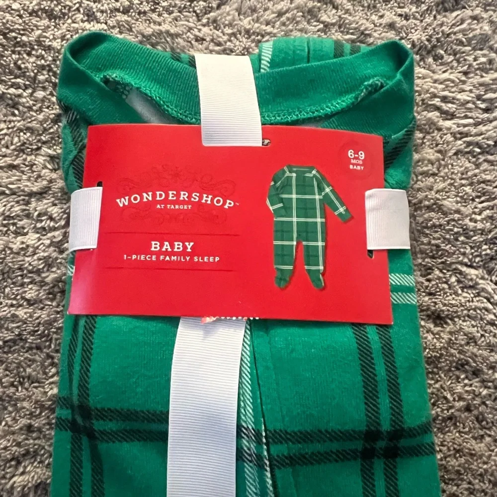 2 pair pajama green plain holiday tree